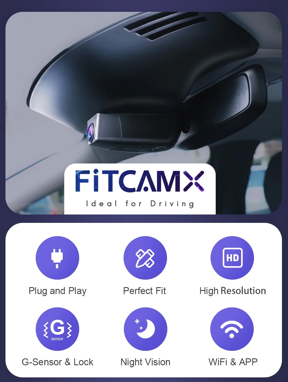 Fitcamx 4K Dashcam für Volvo & Polestar 2, kompatibel mit XC60 XC90 XC40 C40 EX30 S90 V90 S60 V60 XC70 EC40, Nachtsicht – Detail 3