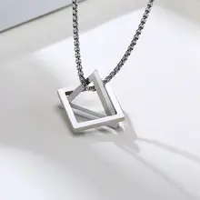 Men's Geometric Necklace Square Triangle #4