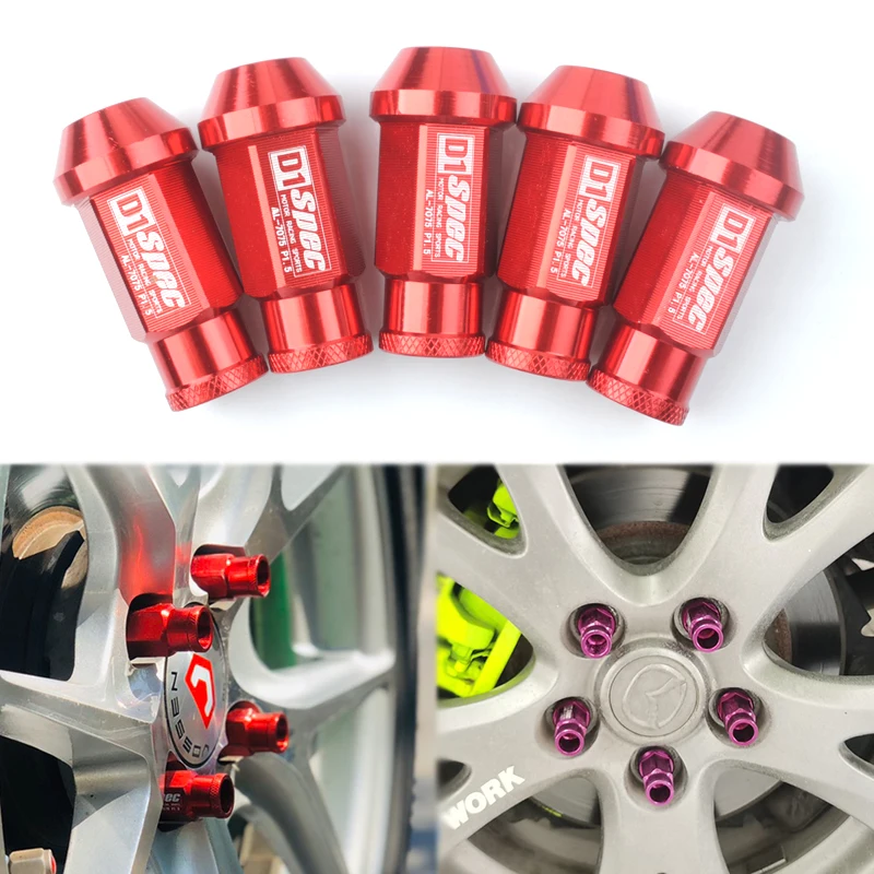 

20 pieces/set Spec Racing Aluminium alloy Wheel Lug Nuts Screw M12x1.5/1.25 Length 50mm