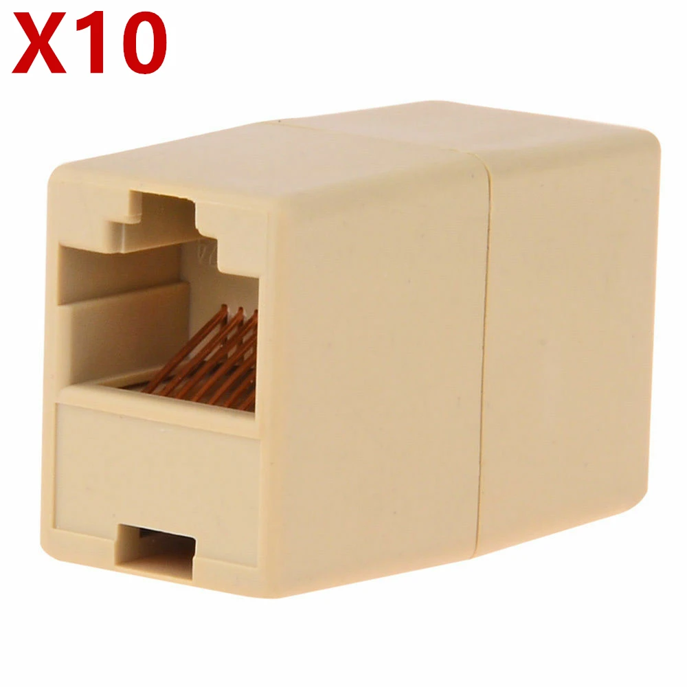 Wholesale 10Pcs/Set RJ45 Female Network Ethernet LAN Connector Adapter Coupler Extender