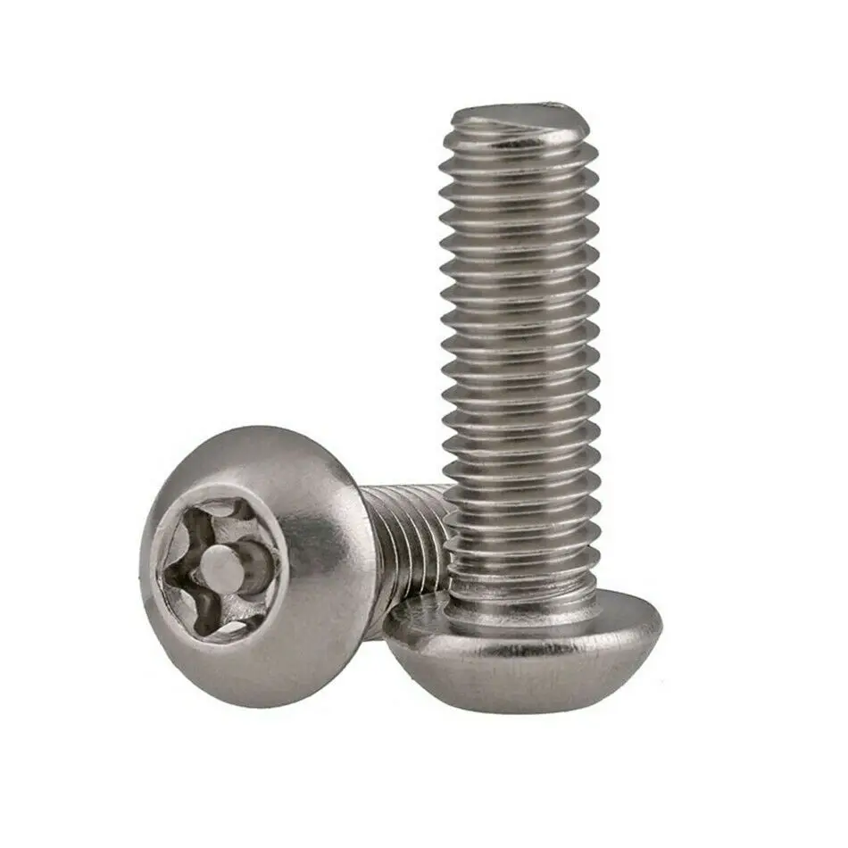 Cabeza redonda Torx M3-M10 con Pin, tornillos de seguridad antirrobo, cabeza de botón de seis lóbulos de acero inoxidable 304, pernos a prueba de manipulaciones