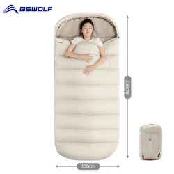 BSWolf Saco de dormir grande para acampamento, leve, 3 estações, solto, amplo, enorme, tamanho longo com forro para adultos, caminhadas, pesca, 캠핑