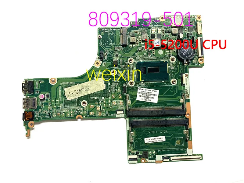 

Genuine 809319-501 UMA i5-5200U CPU DAX12AMB6D0 Laptop Motherboard for HP 17-g137nr 17-G167CL NoteBook PC 100% test good