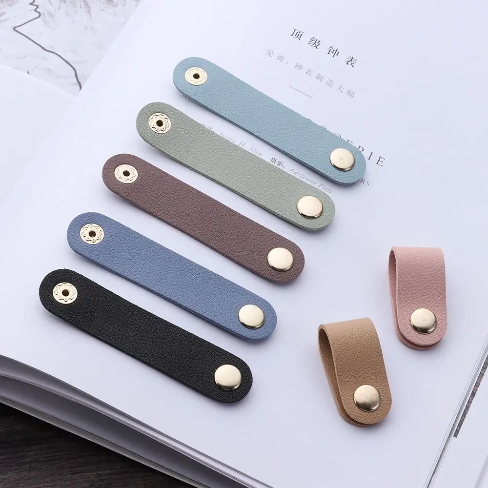 Cable Organizer Leather Wire Binding Data Cable Tie Management Bobbin Winder Marker Holder Tape Lead Straps Cord Holder