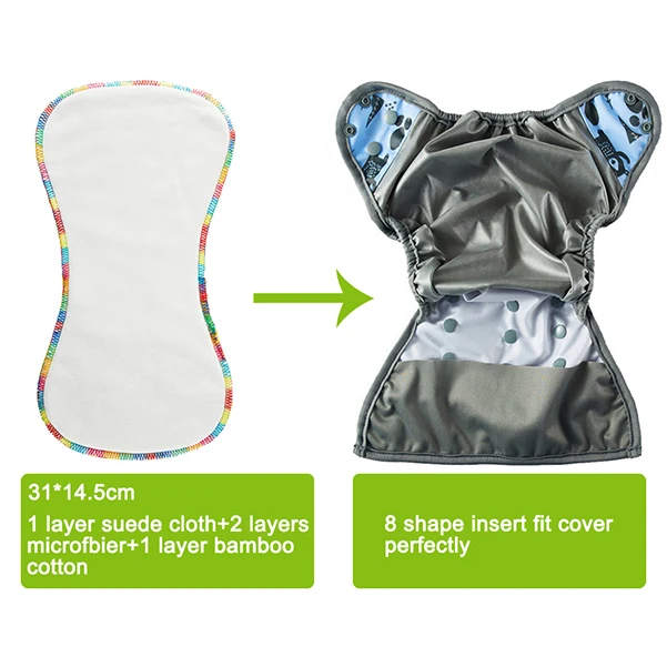 Happy Flute Diaper Cover With or Without Insert Double Gussets Cloth Diapers Reusable Breathable Baby Nappy Fit 3-15kg