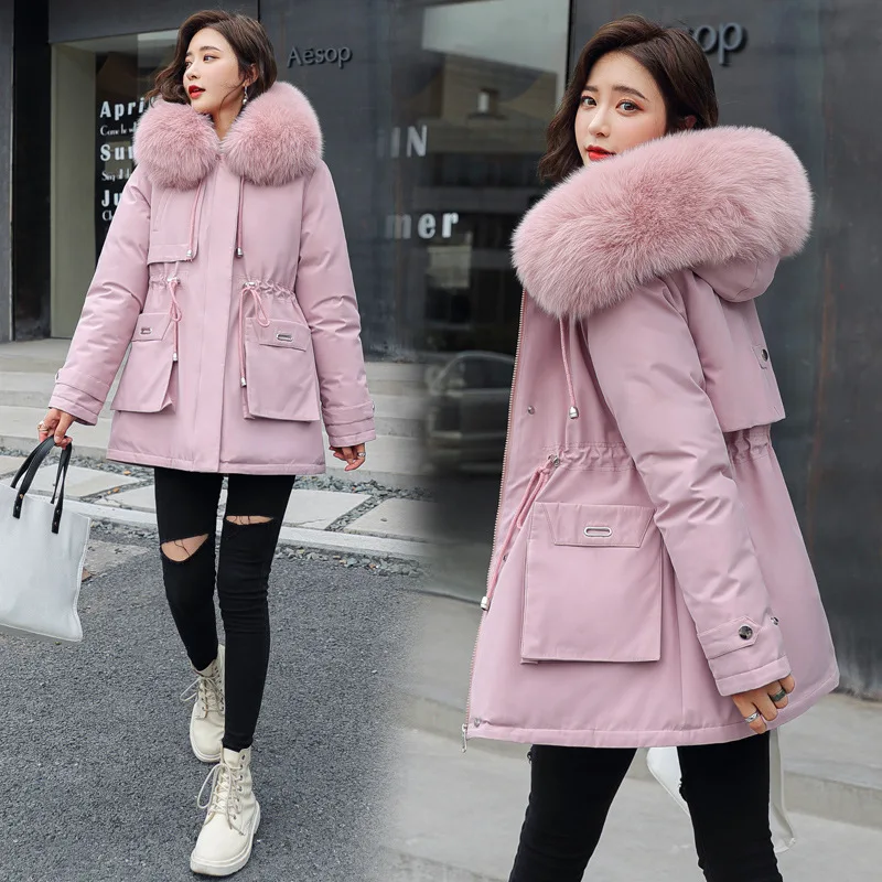 

Nice Pop Fashion Winter Jacket Women Parkas Thick Warm Short Hooded Fur Collar Overcoat Female Jackets Outwear Snow Wear Coat