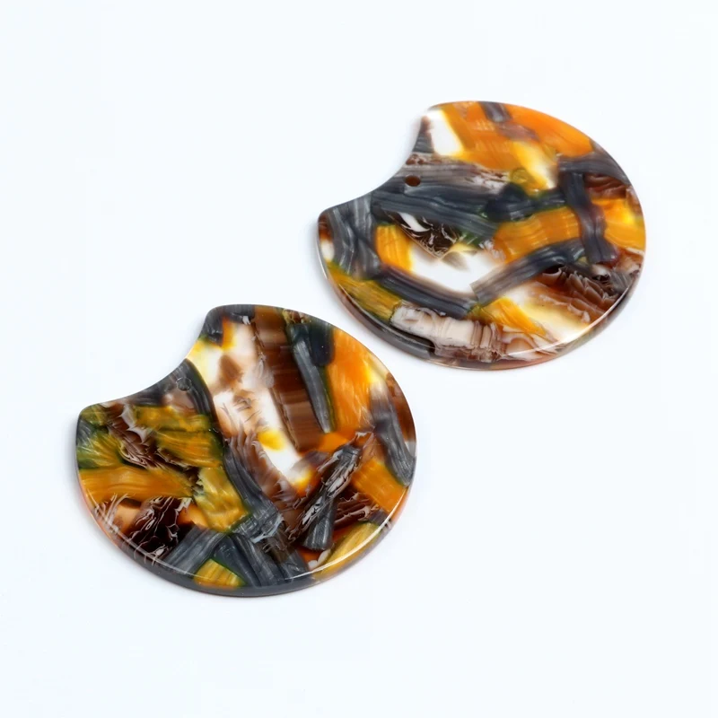 Tortoise Shell Earring Charm,Acetate Acrylic Beads,Special Round Shaped Pendants,Boho,Circle Cutout Earrings Parts,36mm-ACE182