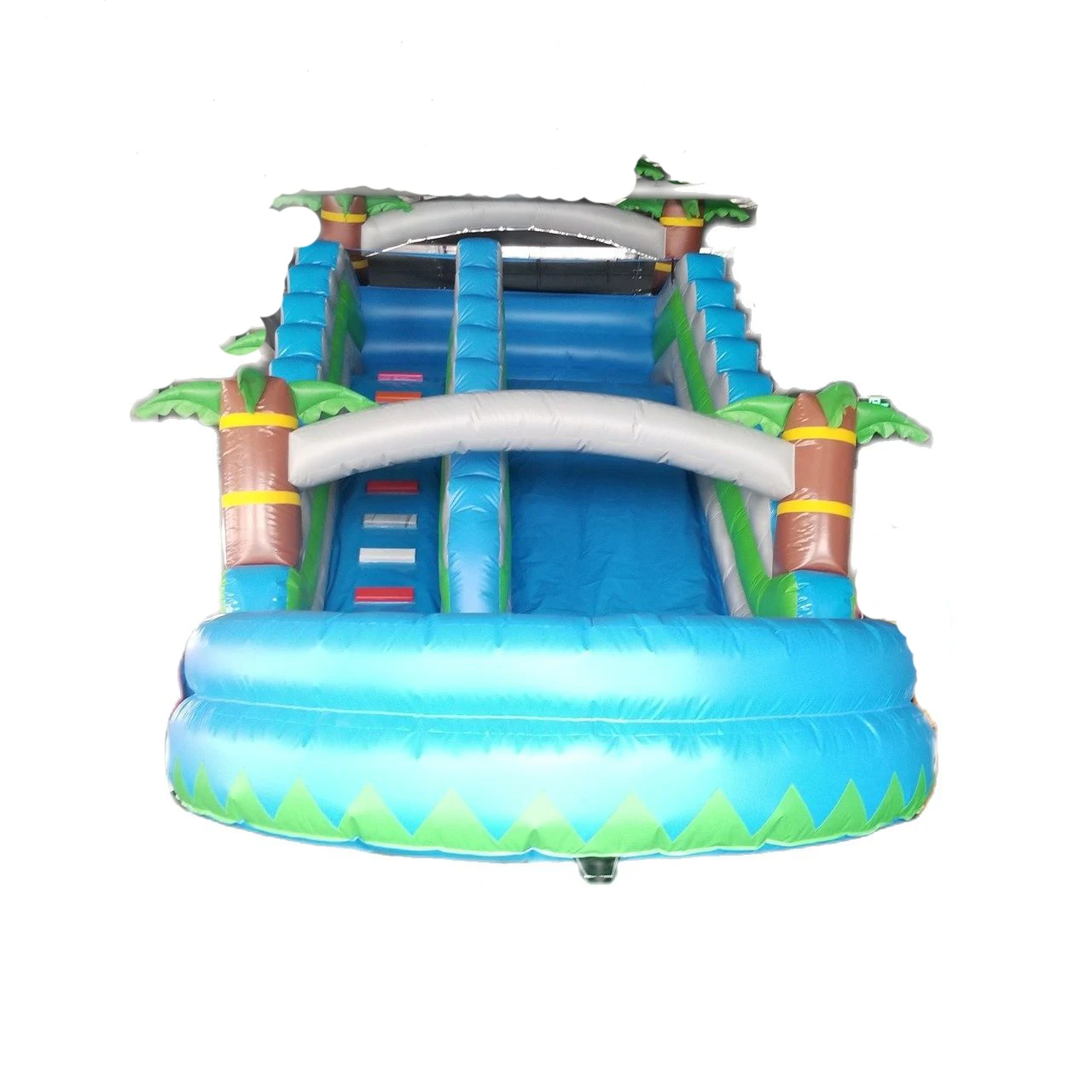 Latest design Inflatable Water Slide  with Pool  for kids outdoor PVC Material Inflatable Jungle Water Slide with Palm Tree