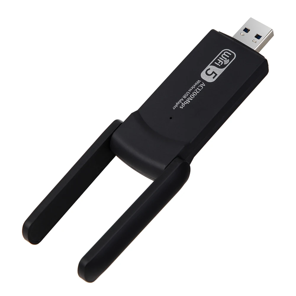 Беспроводная сетевая карта USB 1200 Мбит/с, адаптер Wi-Fi LAN 2,4 г и 5 ГГц, ключ Wi-Fi, две антенны