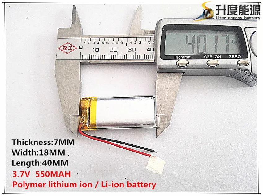 3.7 V,550 mAH,[701840] PLIB; polymer lithium ion/Li-Ion แบตเตอรี่สำหรับ GPS, mp3,mp4,mp5,dvd,bluetooth,ของเล่น