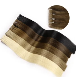 Toysww Straight PU Skin Weft Hand Tied Tape In Adhesives Virgin Human Hair Extensions 16