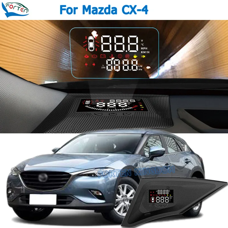 

Car Electronic HUD Head Up Display Speedometer Projector For Mazda CX-4 CX4 Safe Driving Screen Airborne computer