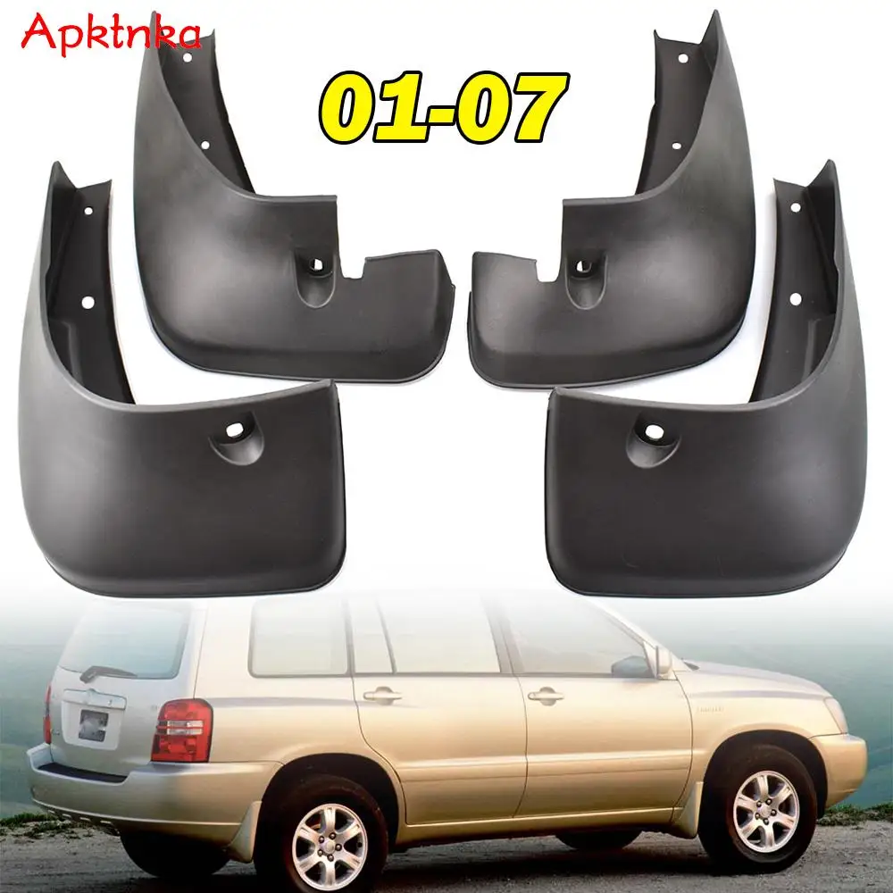 4Pcs For Toyota Highlander Kluger 2001 - 2007 XU20 Set Car Mud Flaps Dirty Flap Splash Guards Mudguards 2002 2003 2004 2005 2006