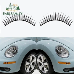 EARLFAMILY Auto Car Sticker for Single Eyelash Personality Decals Cool Waterproof Fake Lash Car Light Assessoires Decoration
