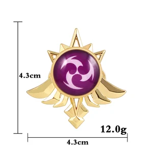 Genshin Vision Mondstadt دبابيس ضوء تأثير عين الله ، شعار 7 عناصر ، دبوس طية صدر السترة أعلى 6 مبيعات Genshin Vision - رقم 6