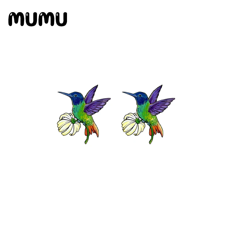 2021 New Hummingbird Stud Earring Bird Epoxy Jewelry Resin Acrylic Earrings Handmade Gifts Girl