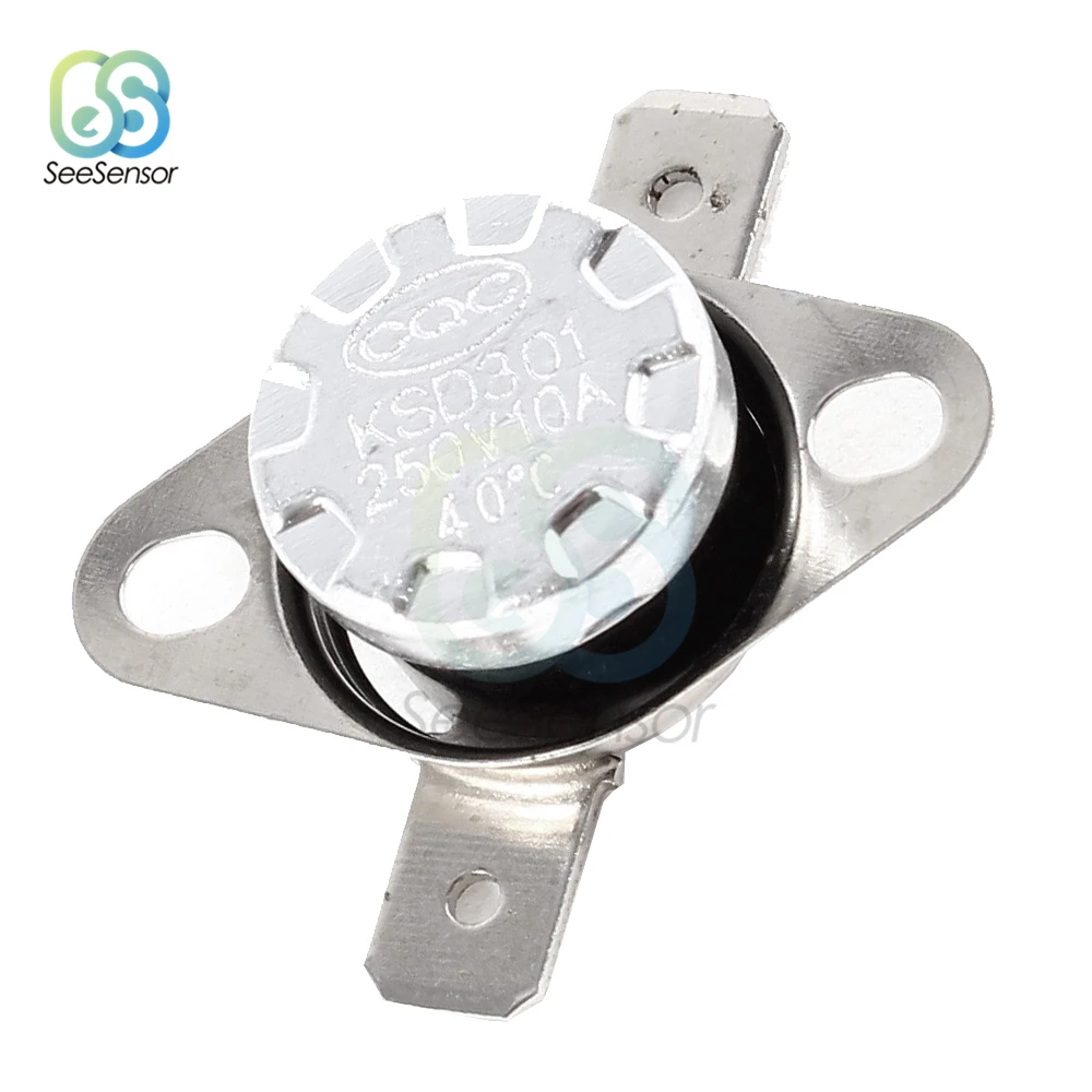 KSD301 250V 10A Normally Open/Normally Close Thermostat Switch Temperature Thermal Control Switch DegC 30-130 Celsius Degree