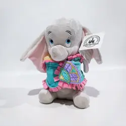 Juguetes de peluche de elefante de dibujos animados de Disney Dumbo auténtico bebé, muñecas de animales, 25cm