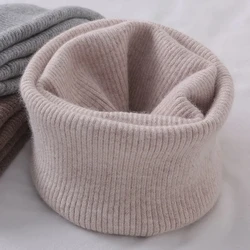 Korean Solid Color Cashmere Collar Pullove Warm Scarf Men Women Winter Thick Windproof Neck Protect Elastic Wool Knit Scarve O20