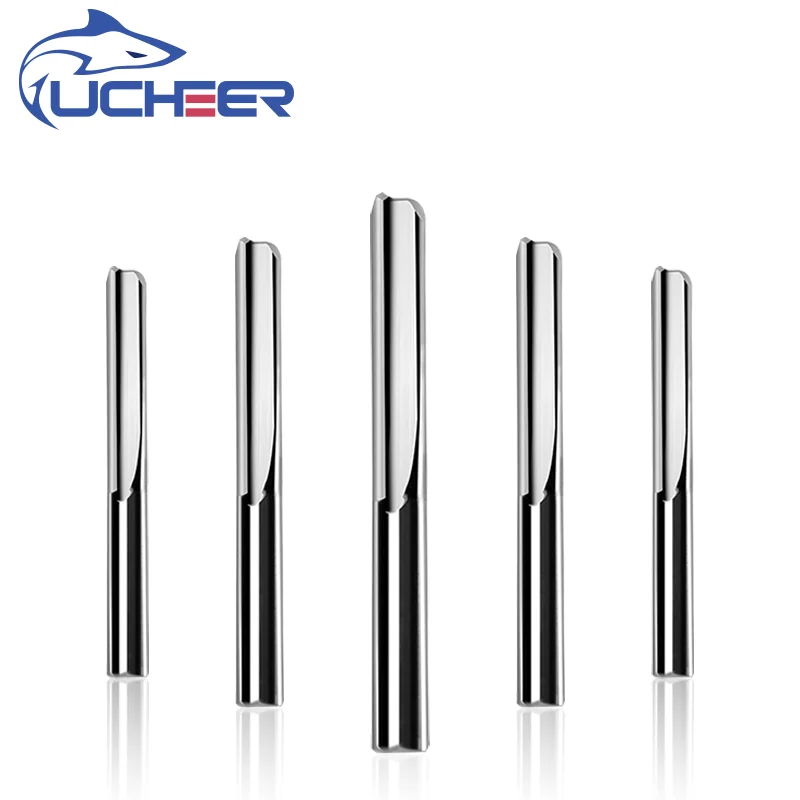 UCHEER 1pc 3.175 4 6mm due flauti fresatrice per router dritto per legno CNC frese per incisione dritte utensili per fresa in metallo duro