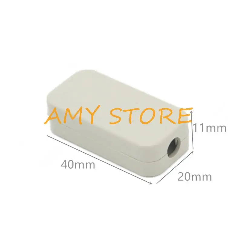 10pcs Surface Mounted Plastic Electric DIY Junction Box Case 40x20x11mm 6mm Cable Hole Dia. Terminal Case