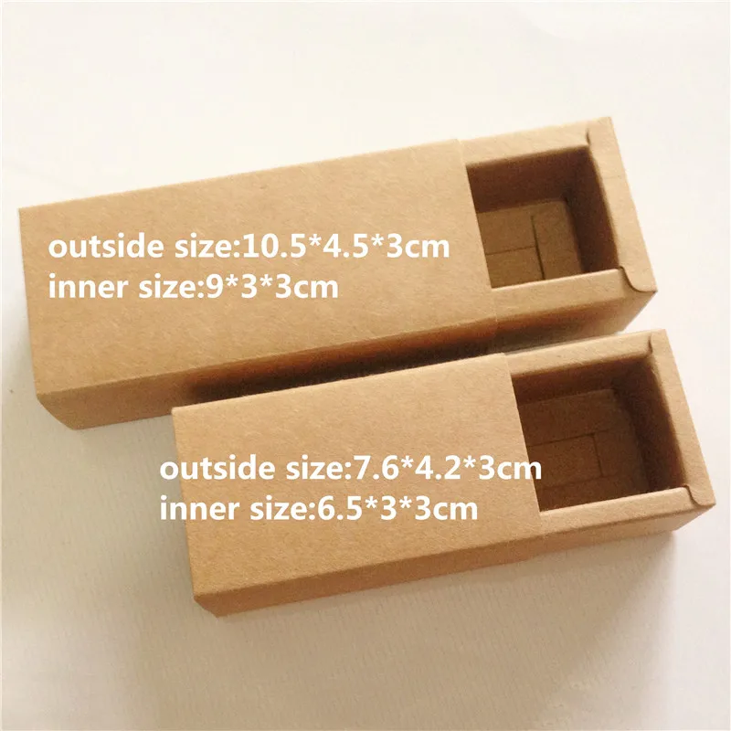 12pcs/Lot Two Size Brown Kraft Paper New Drawer Boxes Gifts Container Storage Drawer Recyclable Boxes For Handcraft Soap Lighter