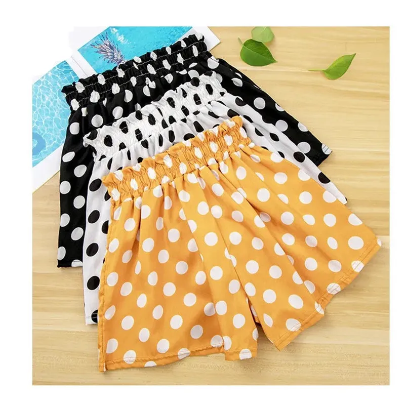 Pantaloncini per ragazze pantaloni per bambini sottili estivi moda Daisy Dot stampa gonna a vita alta pantaloni Casual Hot Beach Short 4-13Y vestiti