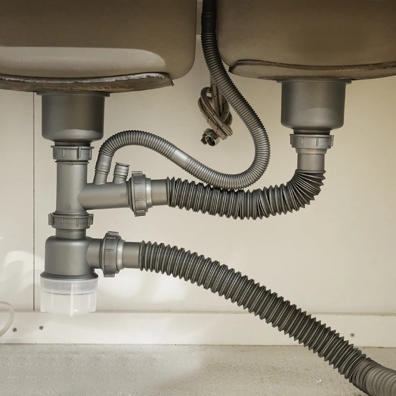 Kitchen sink double sink sink pipe fittings sink stainless steel sink set single and double sink drain pipe   WJB32519