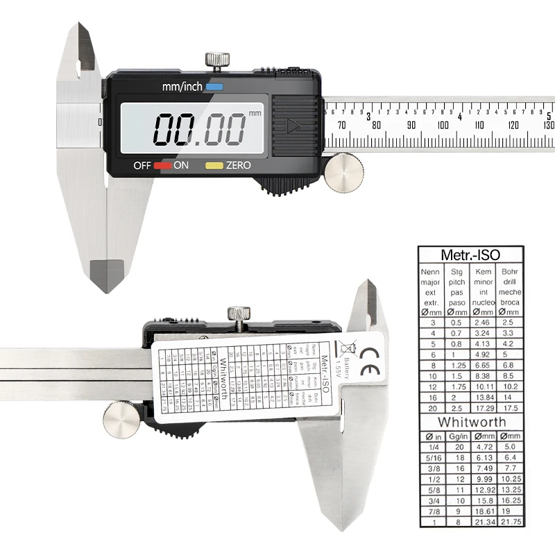 Imagem -02 - Hampton-paquímetro Digital Vernier Lcd com Tamanhos a 150 mm Ferramenta de Medição de Calibre em Aço Inoxidável