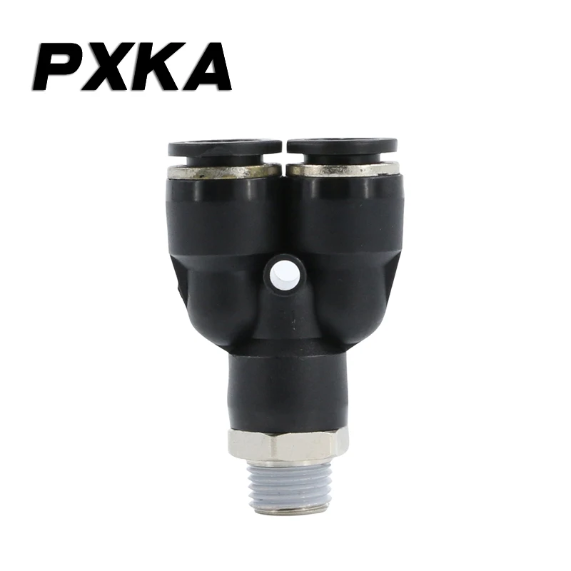 10PCS Pneumatic Y-joint Threaded Three-way Air Compressor Quick Air Pipe Quick Insert Cylinder Fittings PX6-01