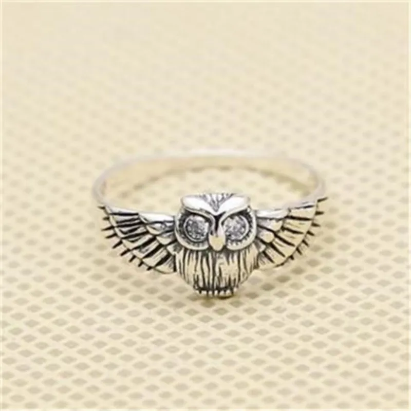 Qeenkiss 925 Sterling Silber Ring für Frauen Männer Vintage verstellbare Eule Zirkon Ring feine Schmuck Großhandel Party Geschenk rg6829