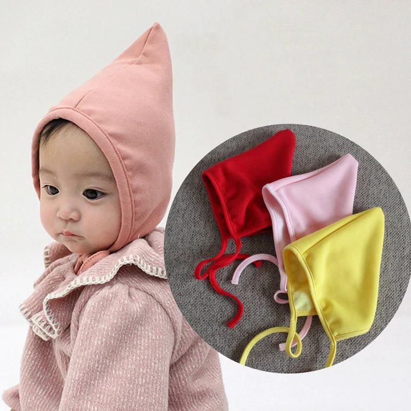 

Baby newborn Accessories Hats caps spring&autumn ear protector pointed hat for Neonatal girls boys 0-6-12 months winter Cashmere