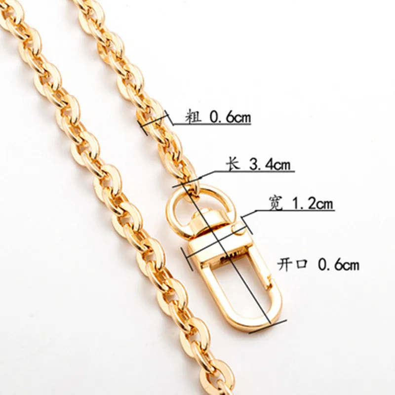 6 mm Brand Metal Chain DIY Replacement Shoulder Bag Strap Chain Gold Silver Accessories O Shape Of Obag Handles Straps Chains