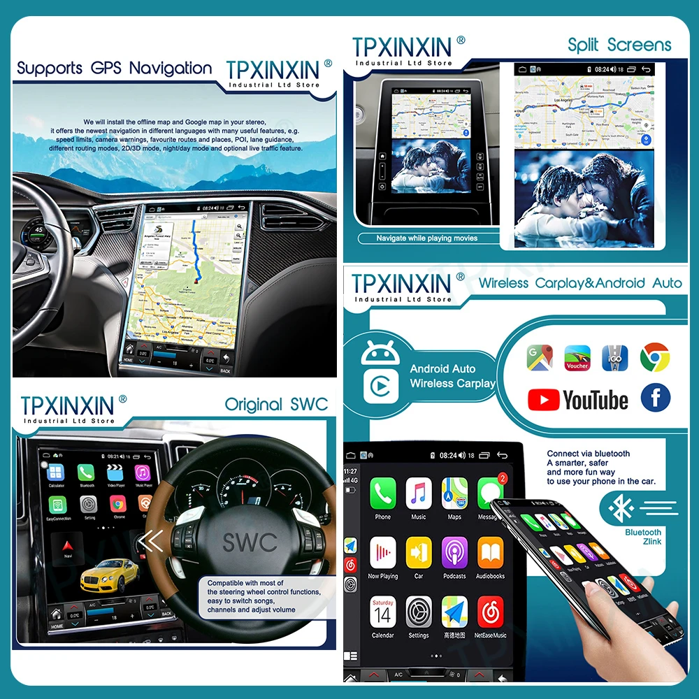 Per Chevrolet Epica Android 10 autoradio Stereo con schermo Tesla Radio Player navigazione GPS unità principale lettore multimediale