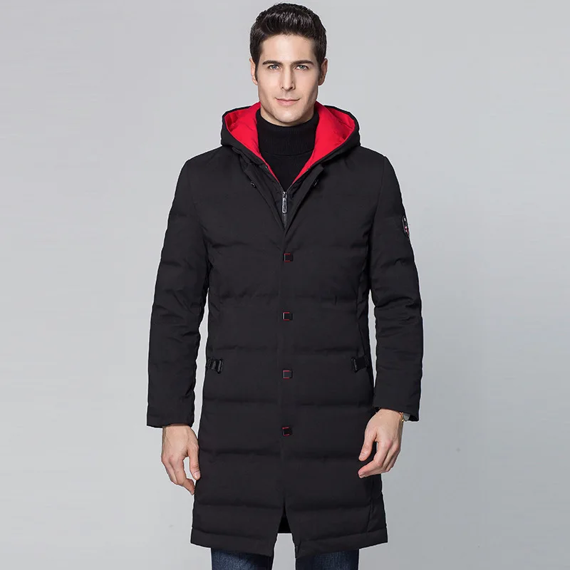 Veste d'hiver à capuche en duvet de canard pour homme, manteau Long et chaud, Parka, nouvelle collection 2020, KJ570