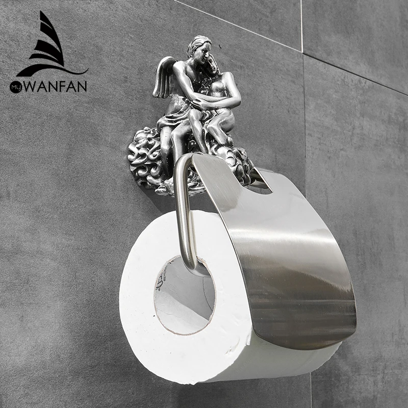 Imagem -04 - Wall Mounted Toilet Roll Holder para Banheiro Antique Bronze Classic Rustproof Banheiro Romântico Mb0819b