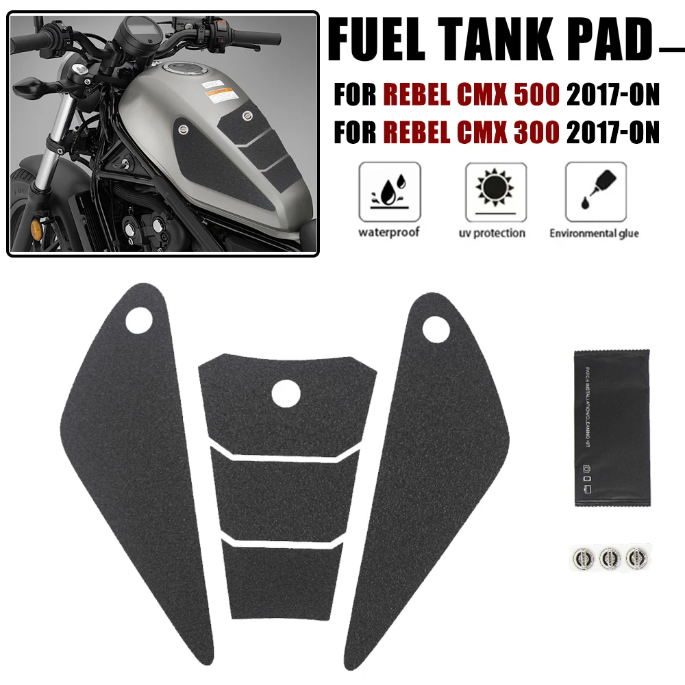 

Motorcycle Fuel Cover Sticker Protector Sheath Knee Tank Pad Grip Decals For Honda REBEL500 REBEL300 REBEL CMX500 CMX300 2017-ON