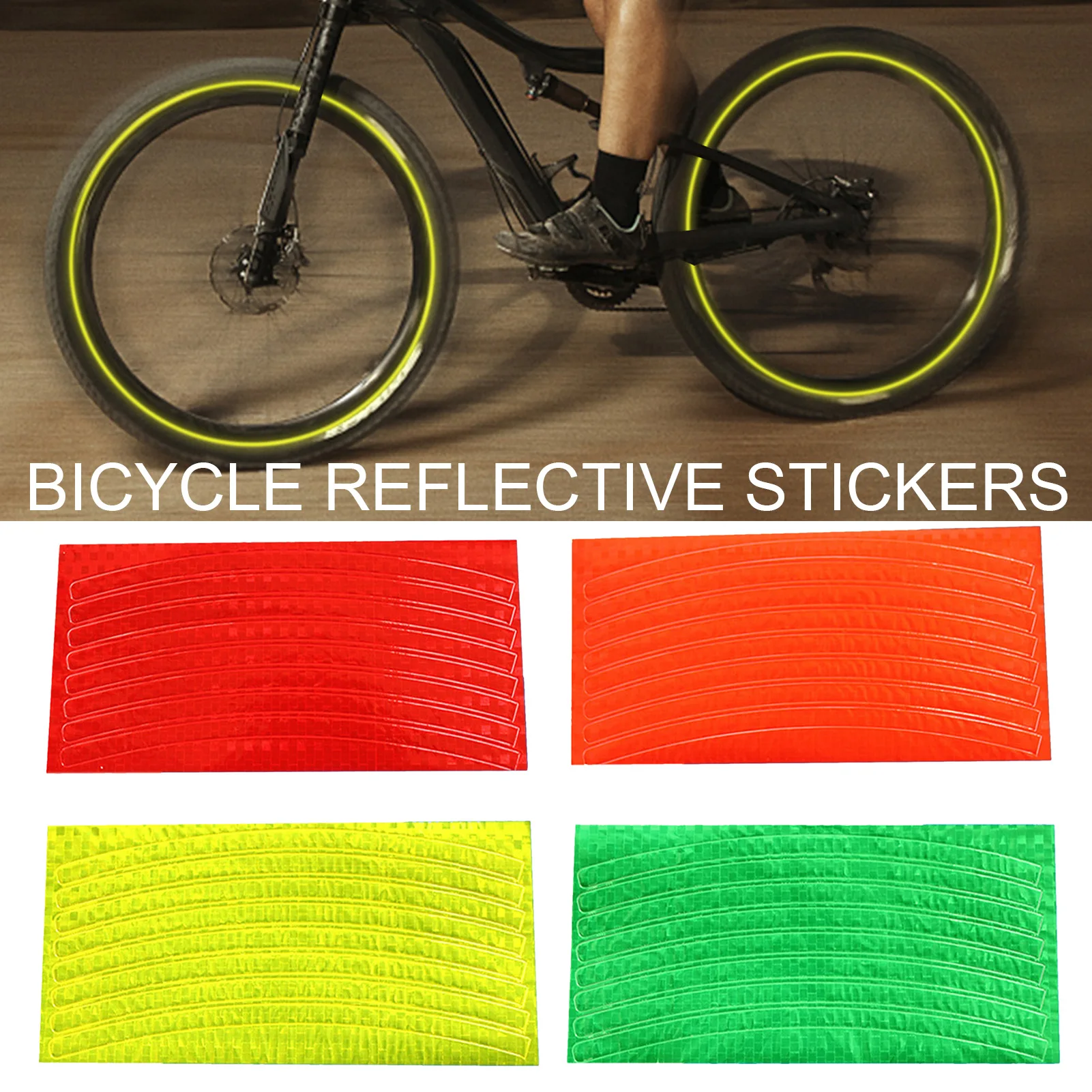 2pcs Bicycle Reflective Stickers For Road Traffic Facilities, Vehicles, Bicycles, Bicycles, Automobiles, Motorcycles, Ships