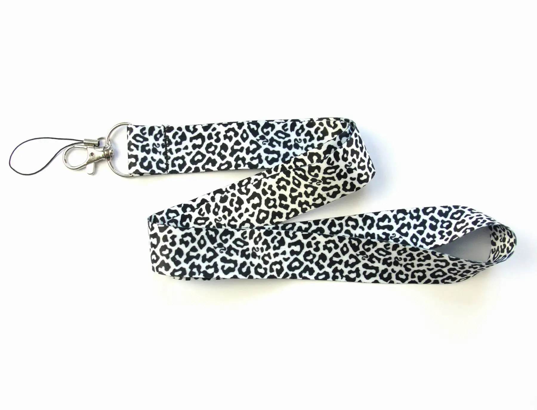 New 20pcs Leopard Print Lanyard Keychain ID Card Pass Gym Mobile Phone USB Badge Holder Neck Strap Phone Accessories Gift H-12