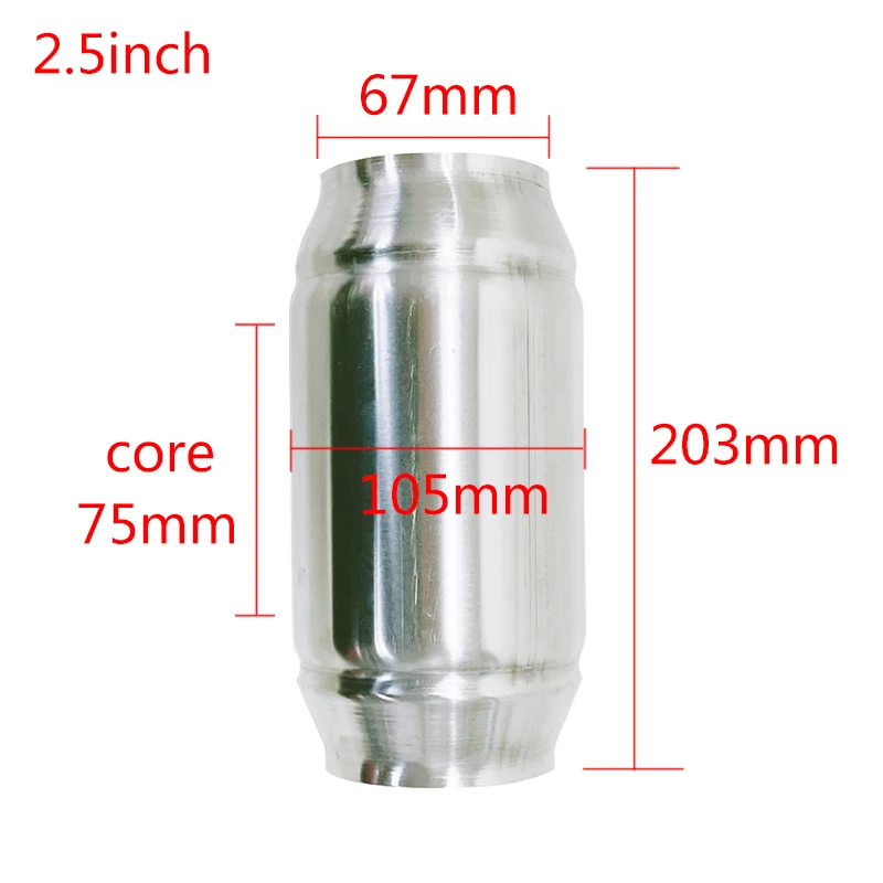 Convertidor catalítico de carreras Honycomb metálico de alto flujo con núcleo metálico Metail de 2,5 pulgadas 200 celdas EURO 3 200 cpsi