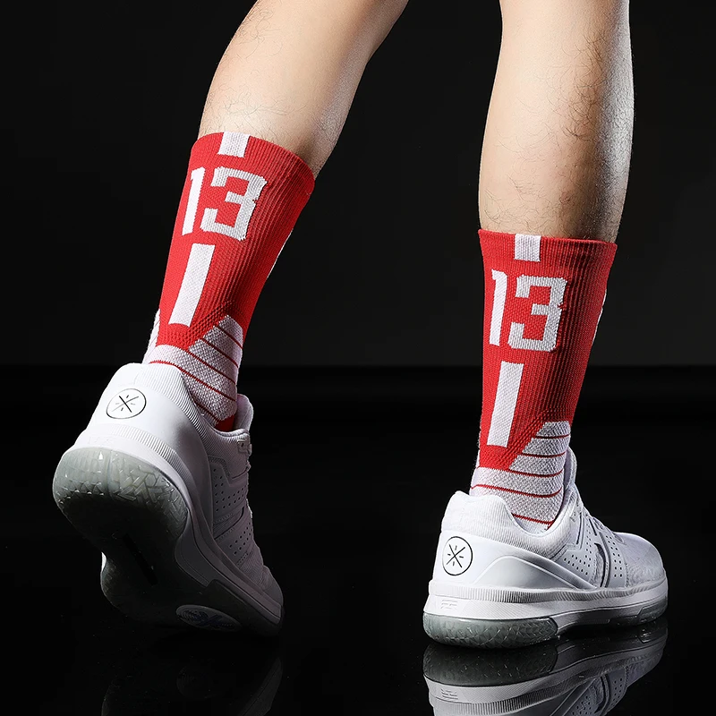 No13 JHD Harden Sper13 S13 Basketball Player Thick Sport Crew Towel Socks Digital Number Texas Houston Team Thirteen Arrow 2021