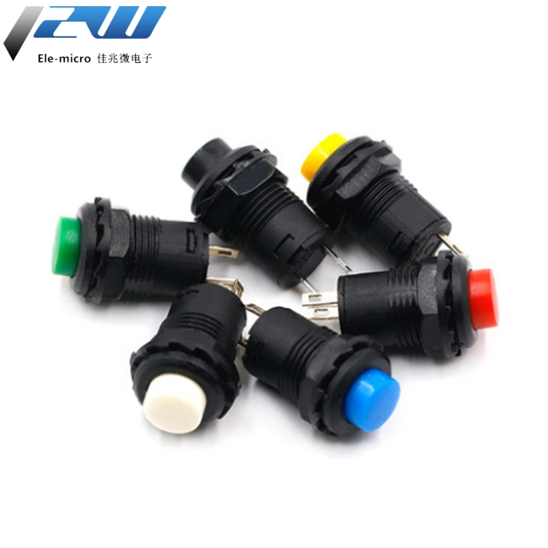 6pcs Self-Lock /Momentary Pushbutton Switches DS228 DS428 12mm OFF- ON Push Button Switch 3A /125VAC 1.5A/250VAC DS-228 DS-428