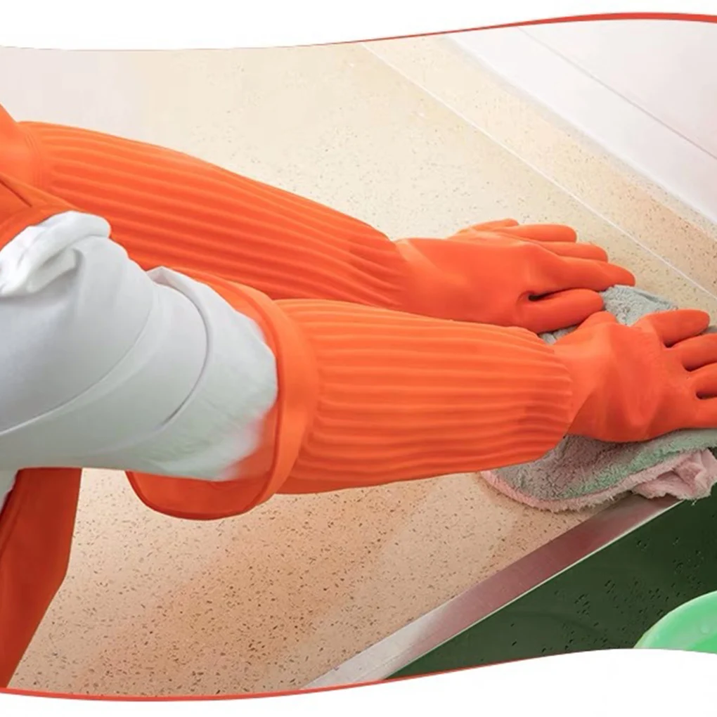 55cm Latex Long Gloves Aquarium Fish Tank Industrial Thick Protective Gauntlets Waterproof Rubber Latex Dishwashing Gloves