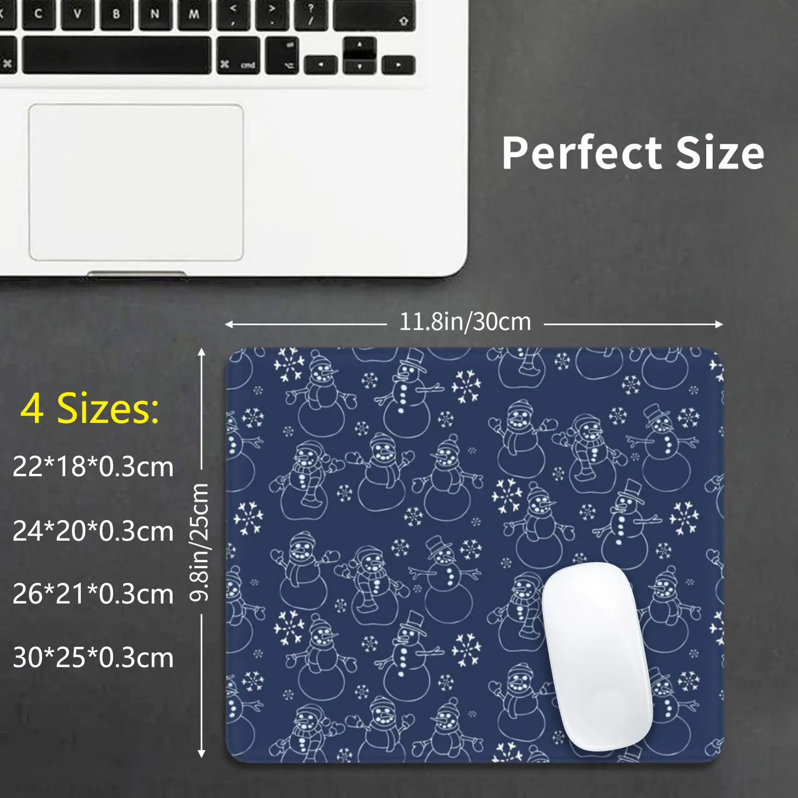 Christmas Snowmen Mouse Pad DIY Print Cushion Christmas Snowmen Christmas Snow Snowmen Snowman Cute Winter Snowy Cold