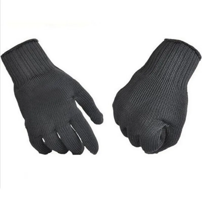 Black Level 5 Anti-cut Glove Safety Cut Proof Stab Resistant Wire Metal Work Gloves Garden Kitchen Household Safety Gloves