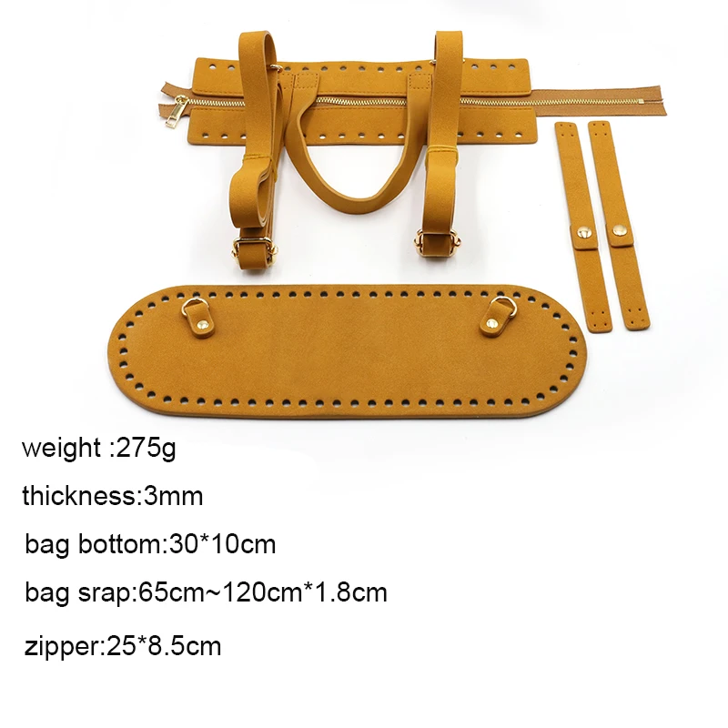 6PCS/Set DIY Handmade Bag Set Accessories Parts Bags Bottom Lock Zipper Shoulder Bag Strap Hangbag Backpack For Women