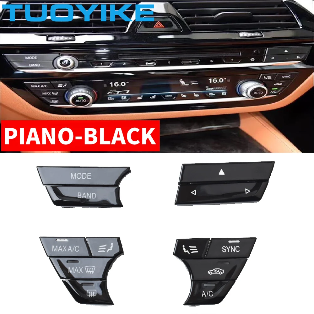 

Piano Black AC Car Console Air Conditioner Button Sequin Decoration Cover Trim Sticker For BMW NEW 5/7 series G30 G38 G11 G12