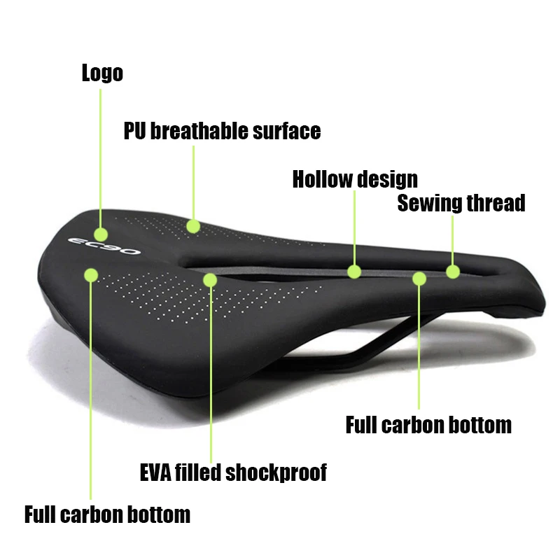 EC90 Soft Silica Gel Bicycle Seat MTB Road Bike Saddles Ultralight Breathable Comfortable Seat Cushion Bike Racing Saddle Parts