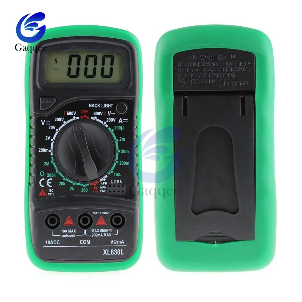 XL830L Handheld Digital Multimeter LCD Backlight Portable AC/DC Ammeter Voltmeter Ohm Voltage Tester Meter Mini Multimetro