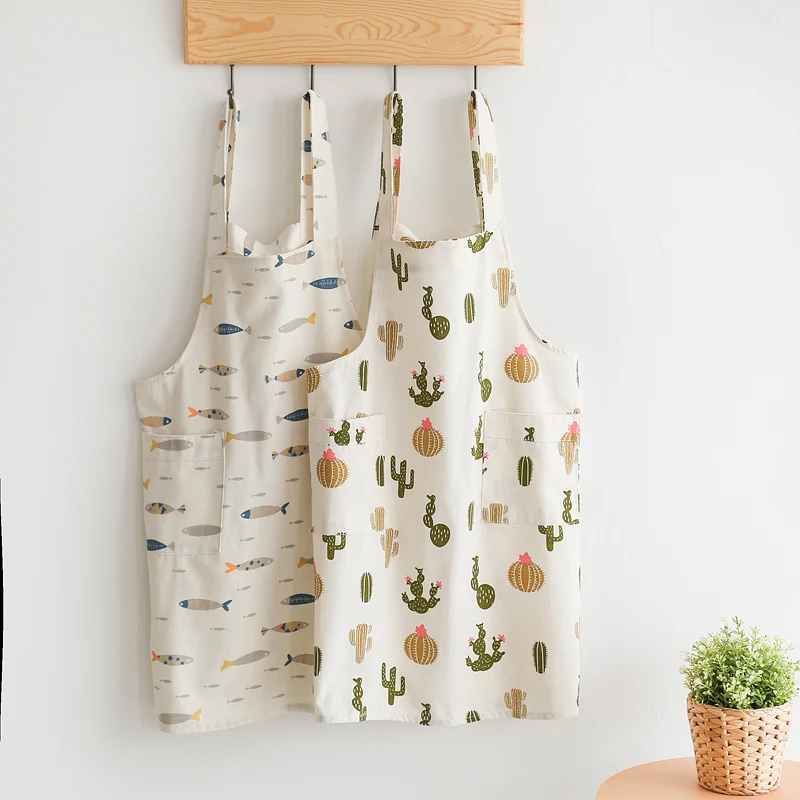 Apron home kitchen cute Japanese Korean version of the Nordic style waterproof and oil-proof Japanese female fashion